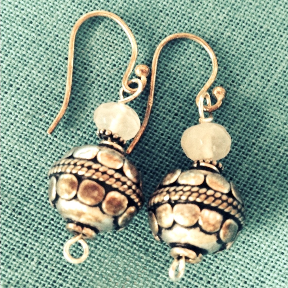 Sterling Silver Bali Beads / Rose Quartz Beads / Sterling Findings  handmade